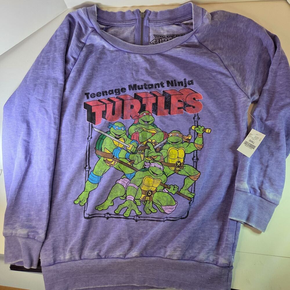 Wet Seal TMNT Teenage Mutant Ninja Turtles 1/4 Zip Sweatshirt Size S NWT